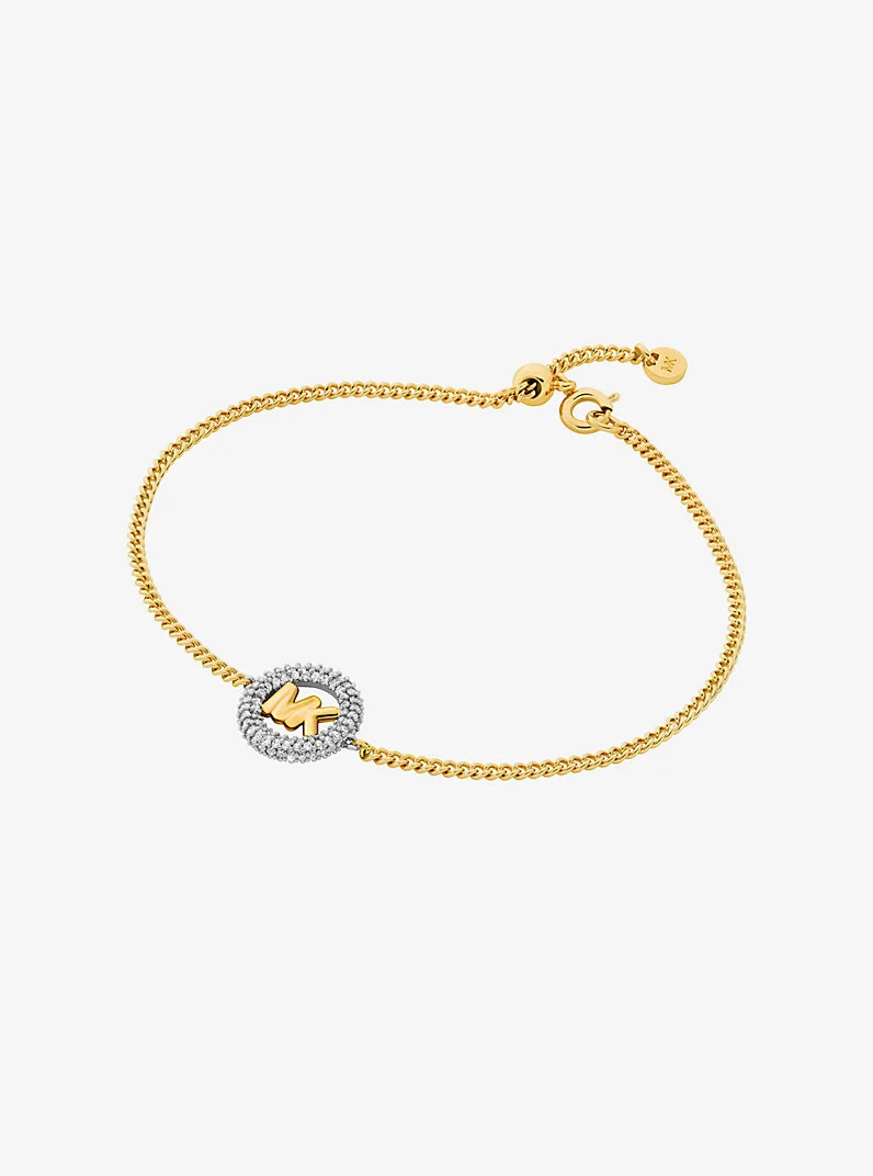Pavé and Logo Charm Two-Tone Slider Bracelet - 1