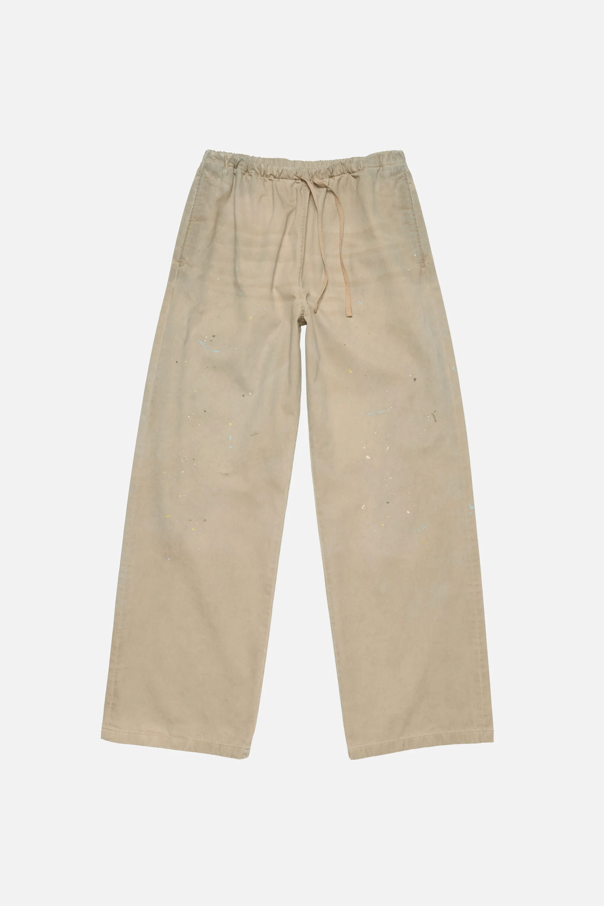 Washed twill trousers - Light beige - 1