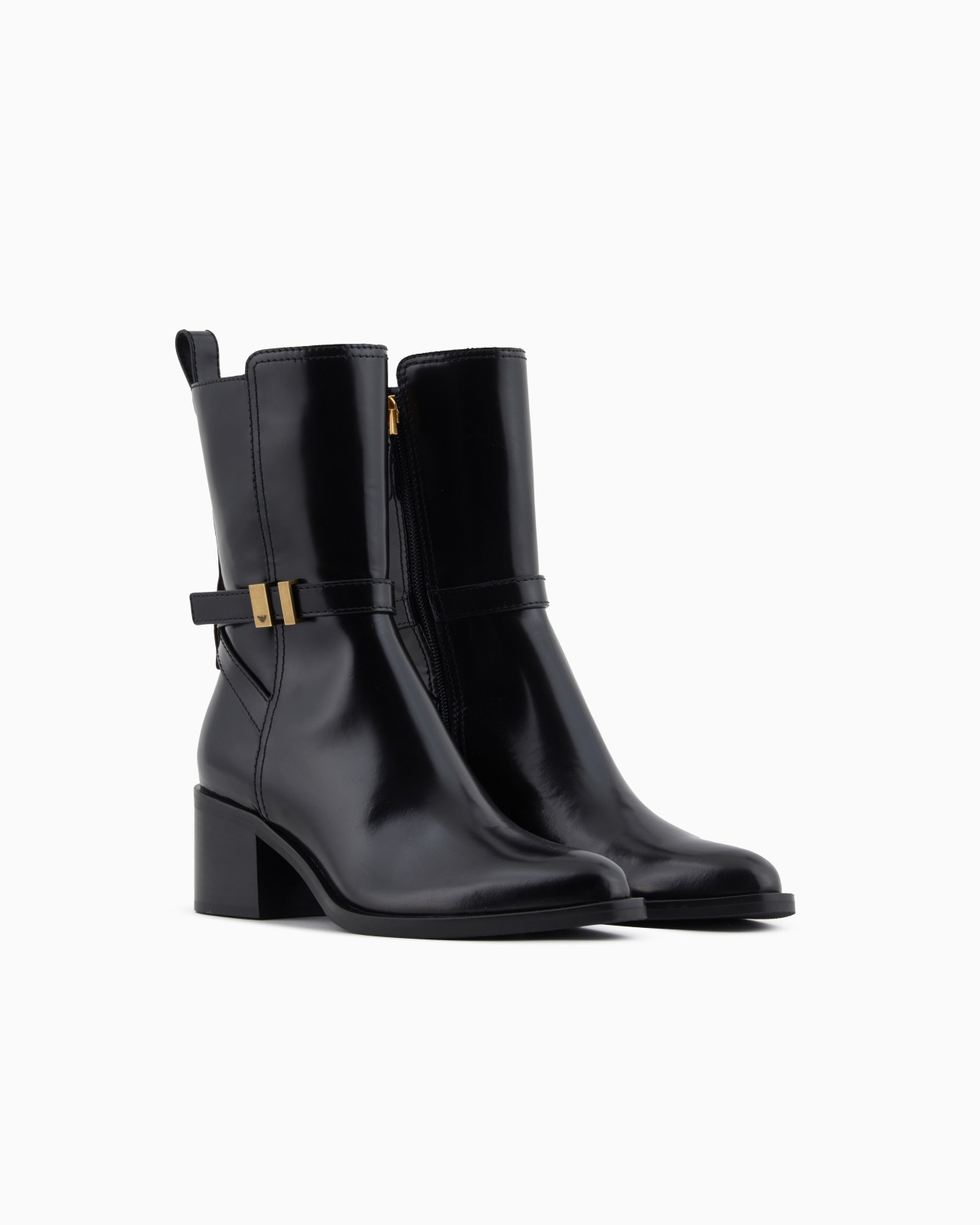 BRUSHED LEATHER ANKLE BOOTS WITH STRAP - 2