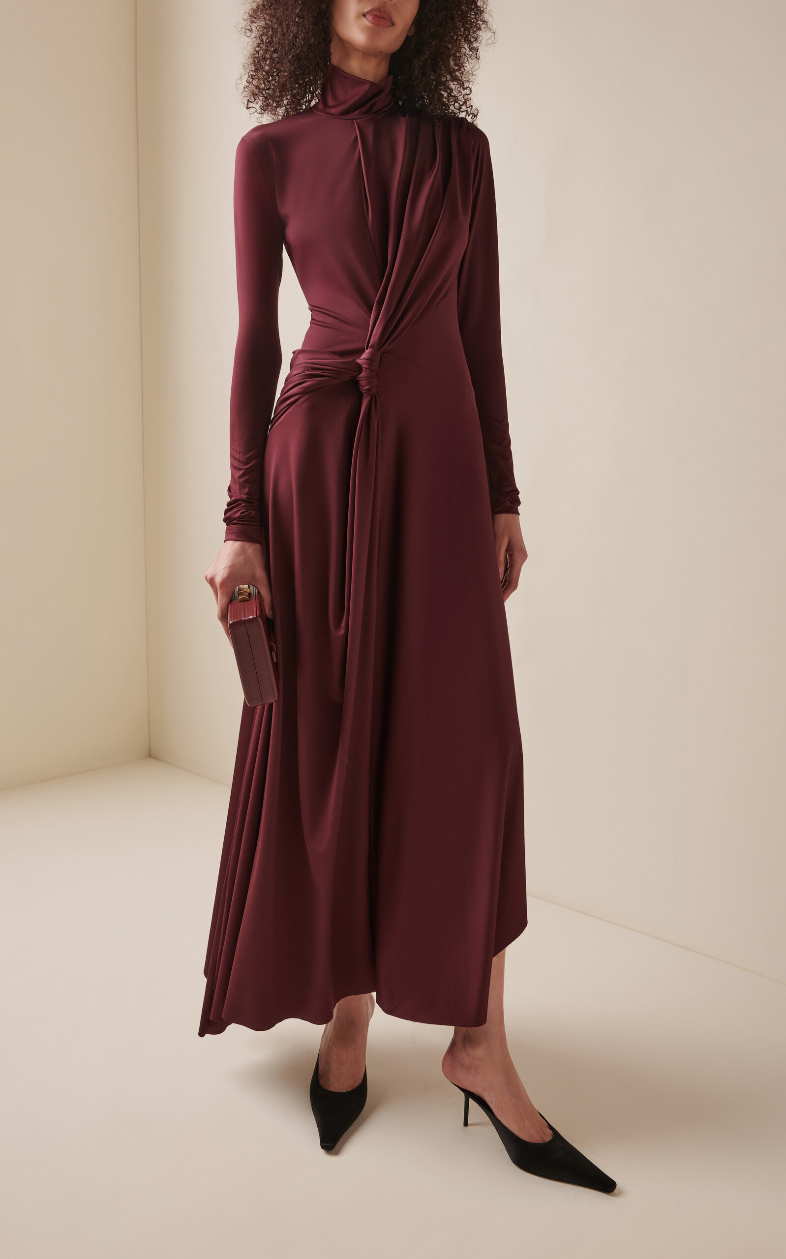 Twisted Detail Dress burgundy - 2