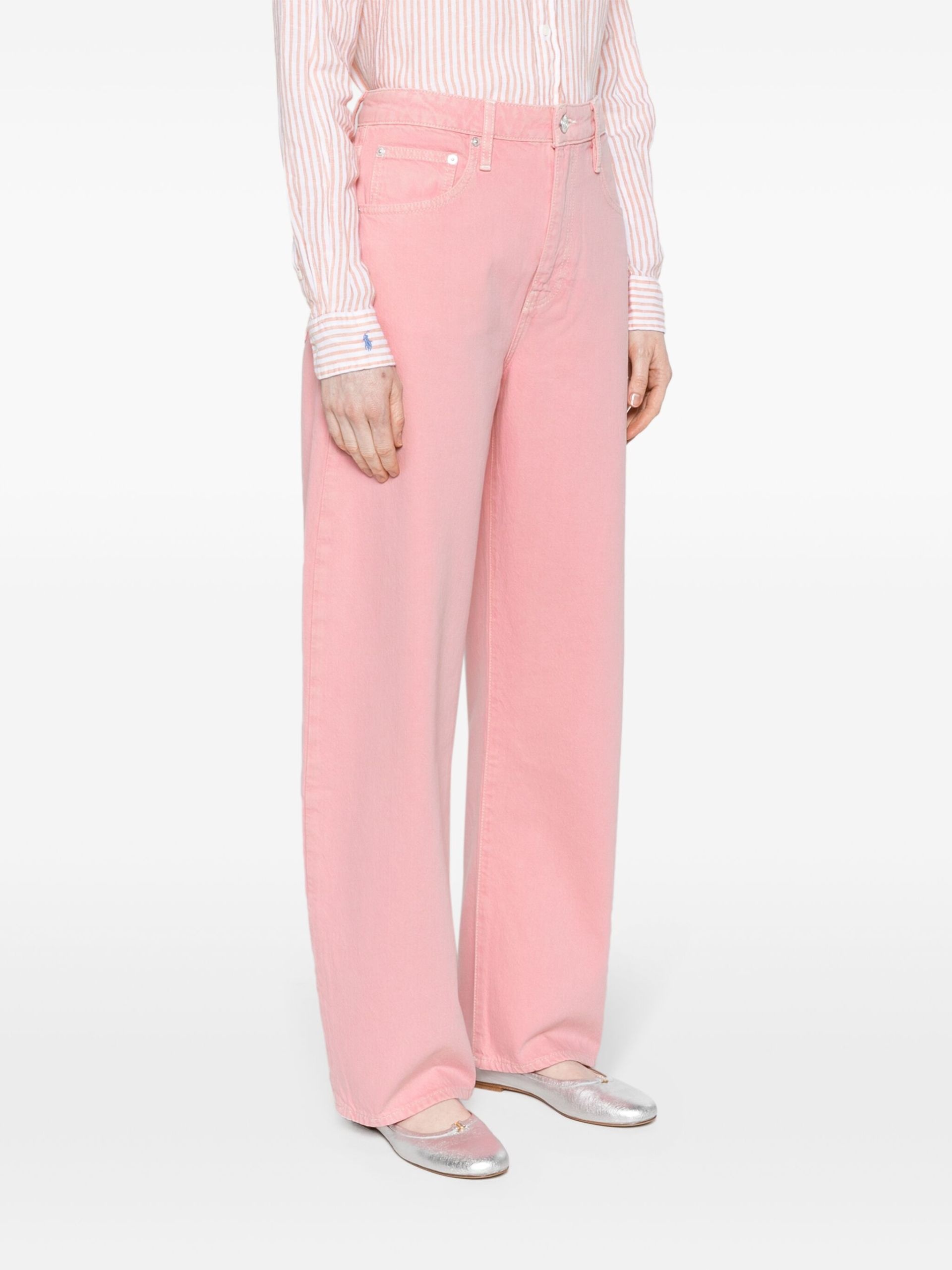 Pink Long Barrel Tapered Jeans - 3