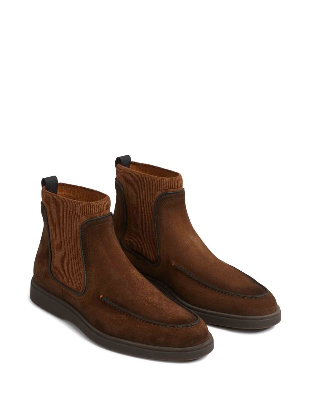 Ribbed panel leather boots - 2