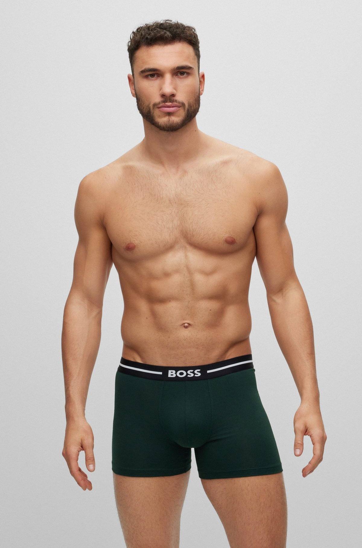 THREE-PACK OF STRETCH-COTTON BOXER BRIEFS WITH LOGOS - 6