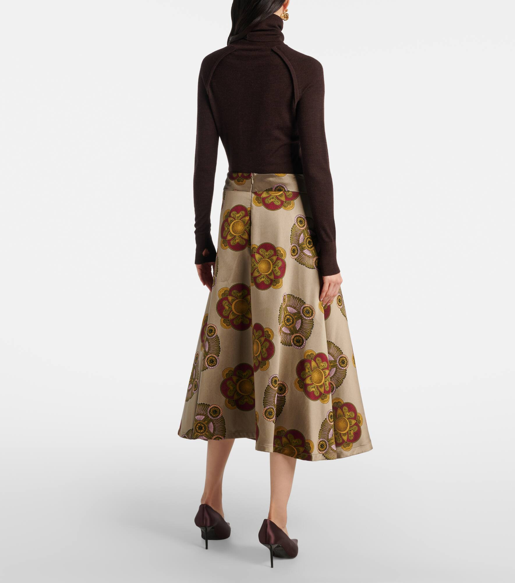 Milano printed jacquard midi skirt - 3