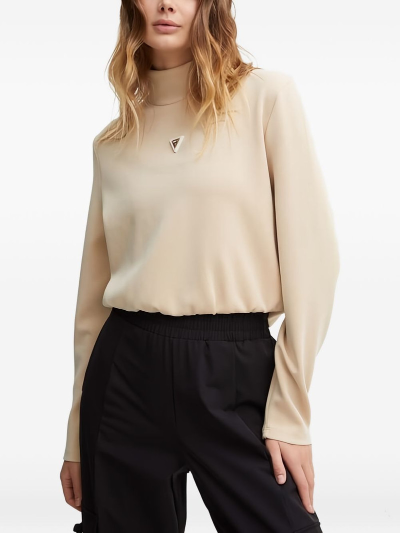 high-neck logo-plaque sweatshirt 1
