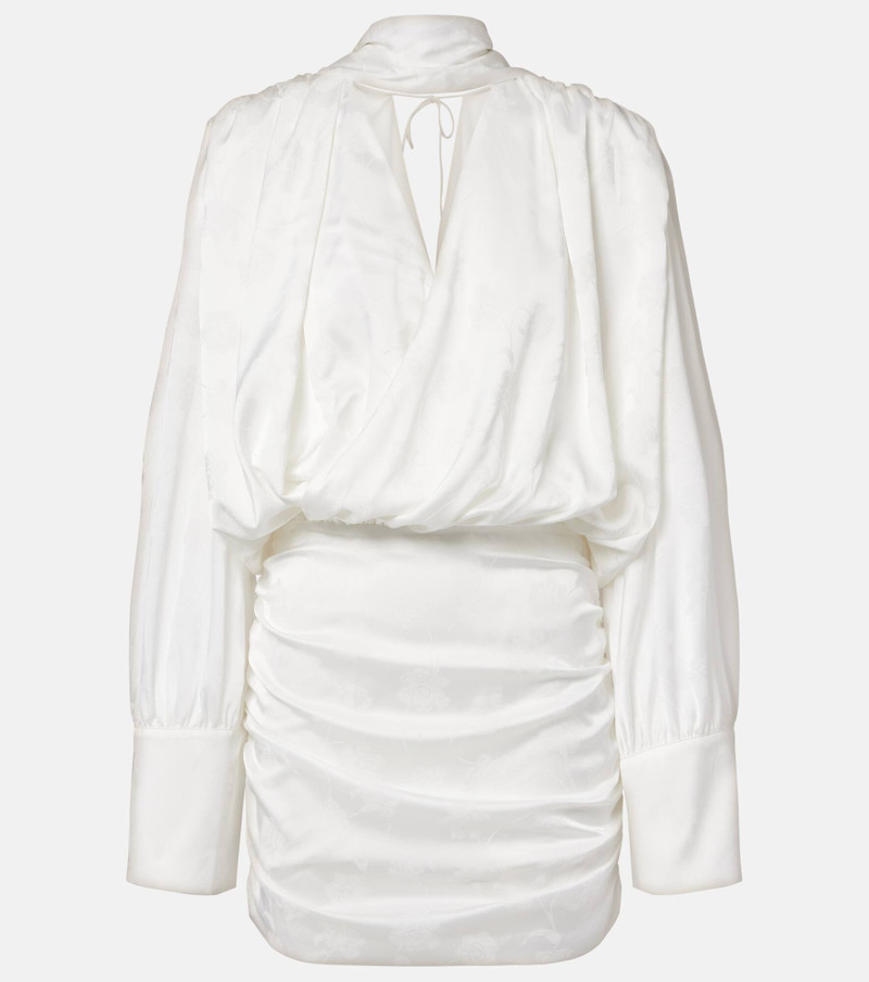 Bridal scarf-detail satin minidress 1