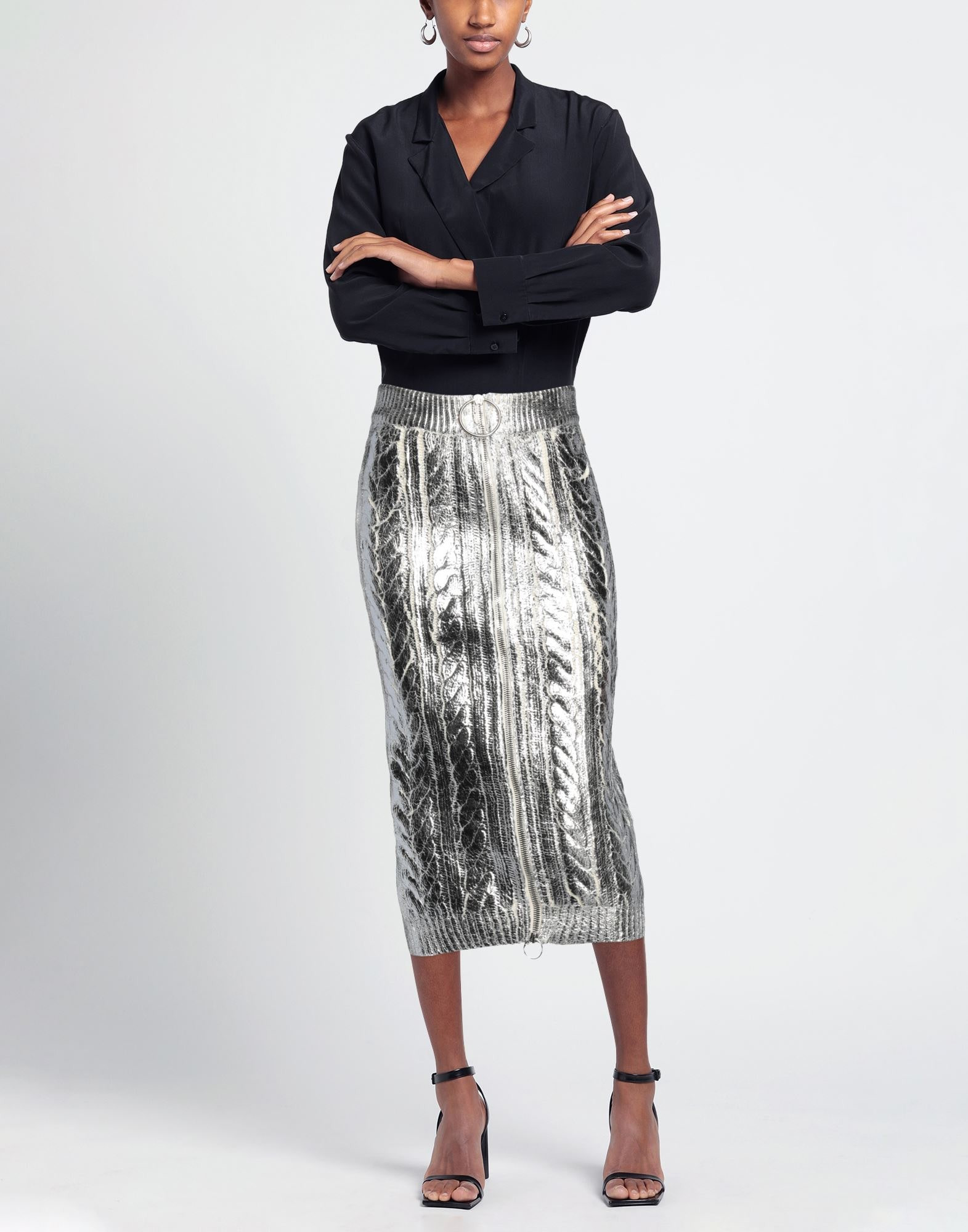 Silver Women's Midi Skirt - 2