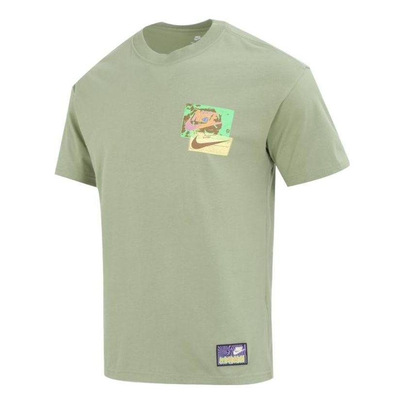Nike Back Graffiti Logo T-Shirt 'Green' FB9787-386 - 1
