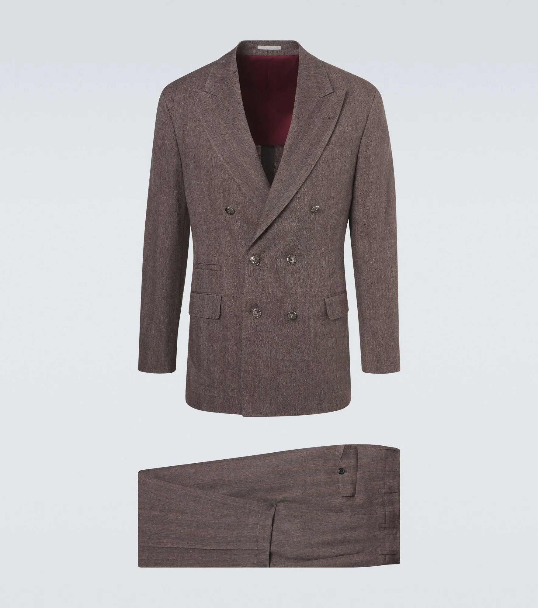 Herringbone linen and wool suit - 1