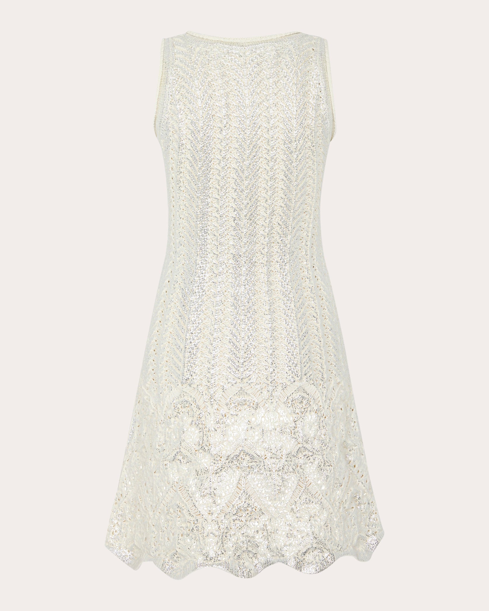 Metallic Crochet Knit Mini Dress - 2