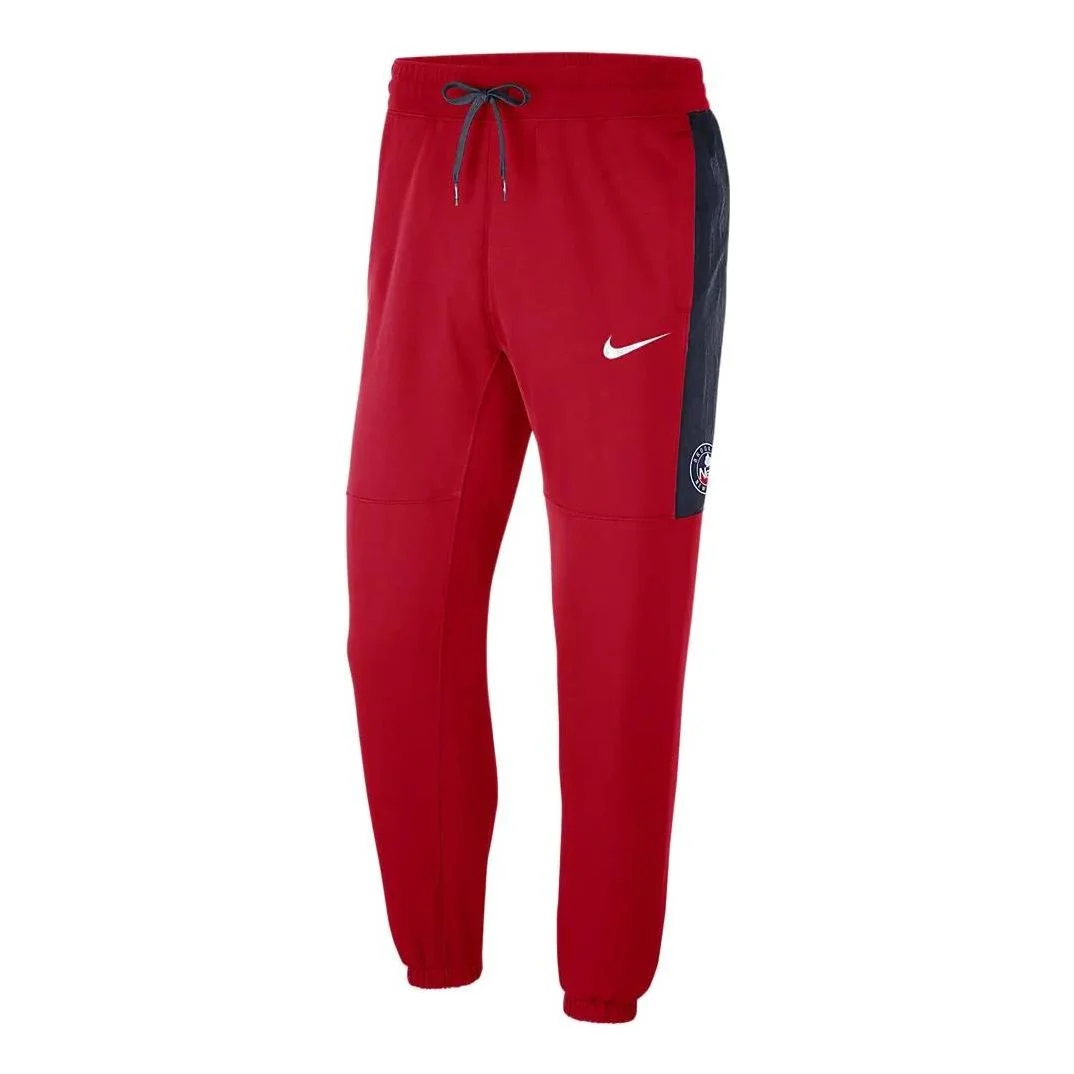 Men's Nike NBA Brooklyn Nets Contrasting Colors 로고 Fleece Lacing 스포츠 바지 / 바지 / 조깅 빨강 - 1