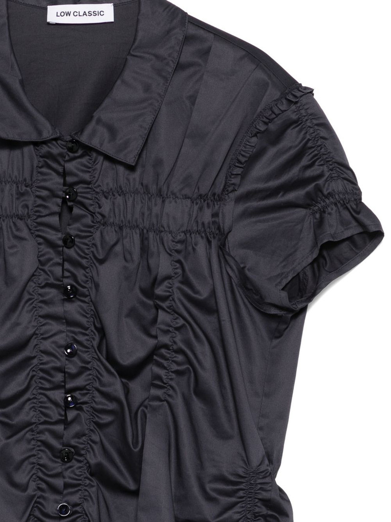 Wrinkle drapped buttoned blouse 3