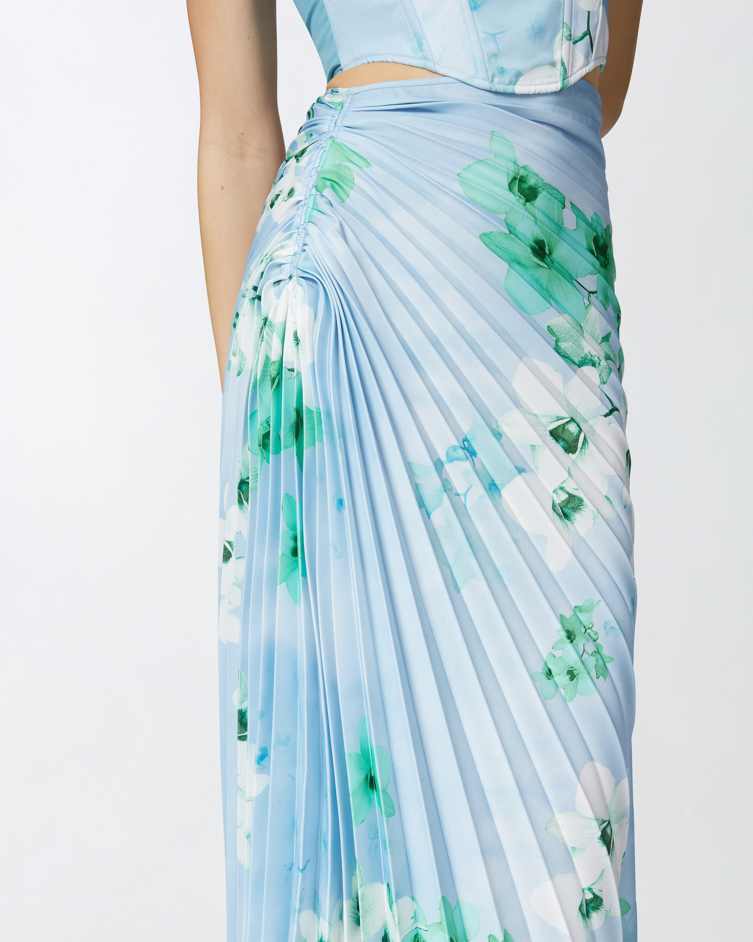 PLEATED MIDI SKIRT WITH FLORAL PRINT - 5