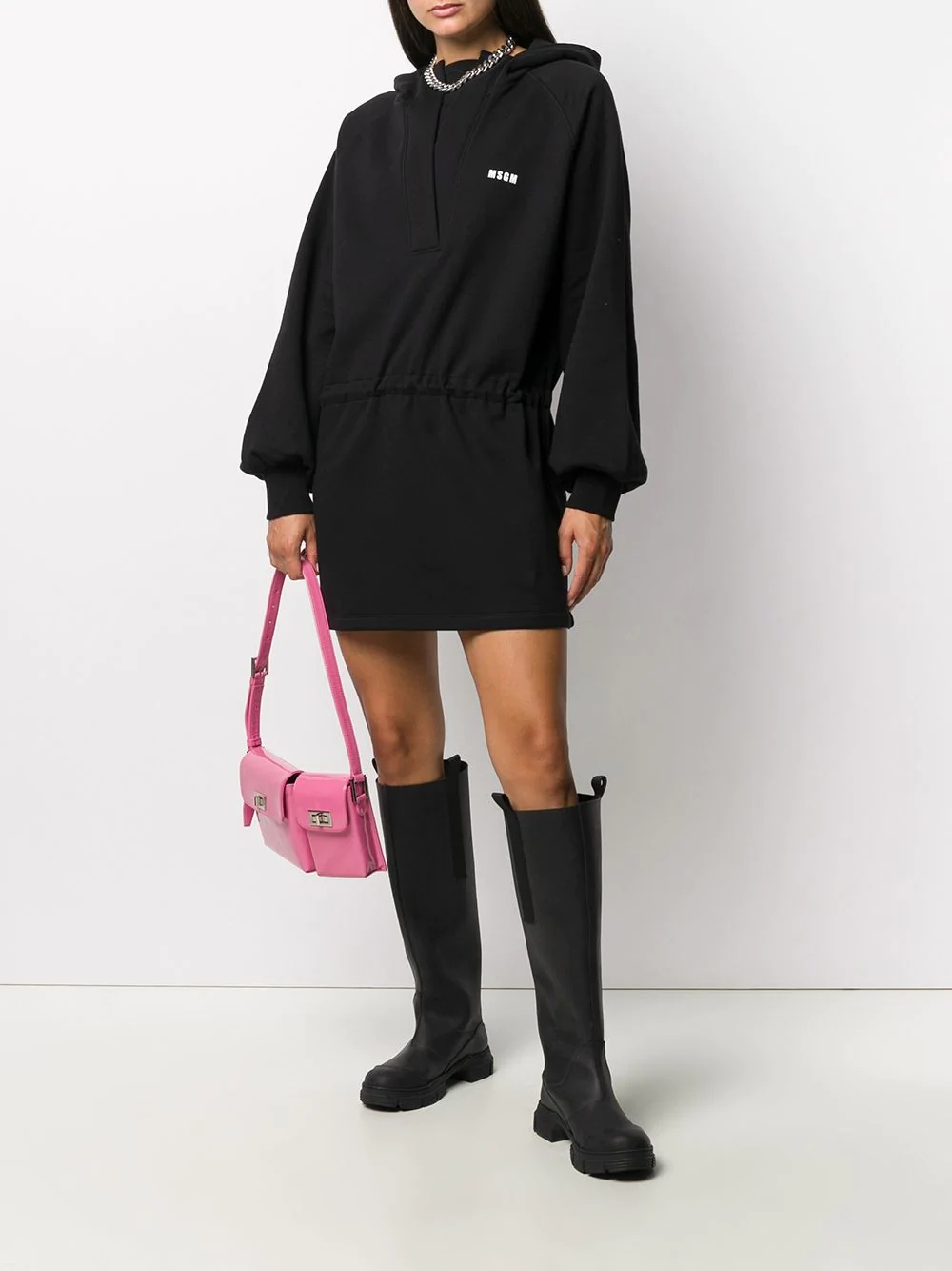 logo hoodie dress - 2