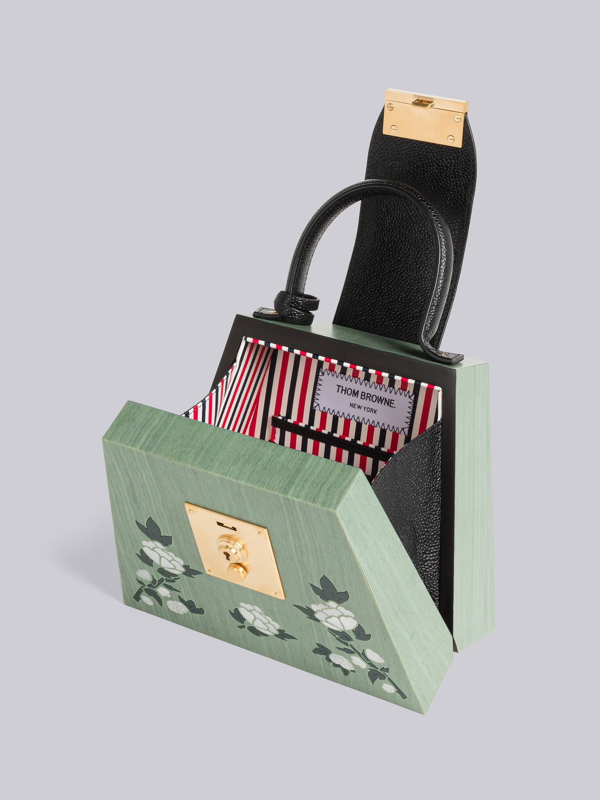 Wooden Mini Mrs. Thom Box Bag With Mother Of Pearl Inlay - 5