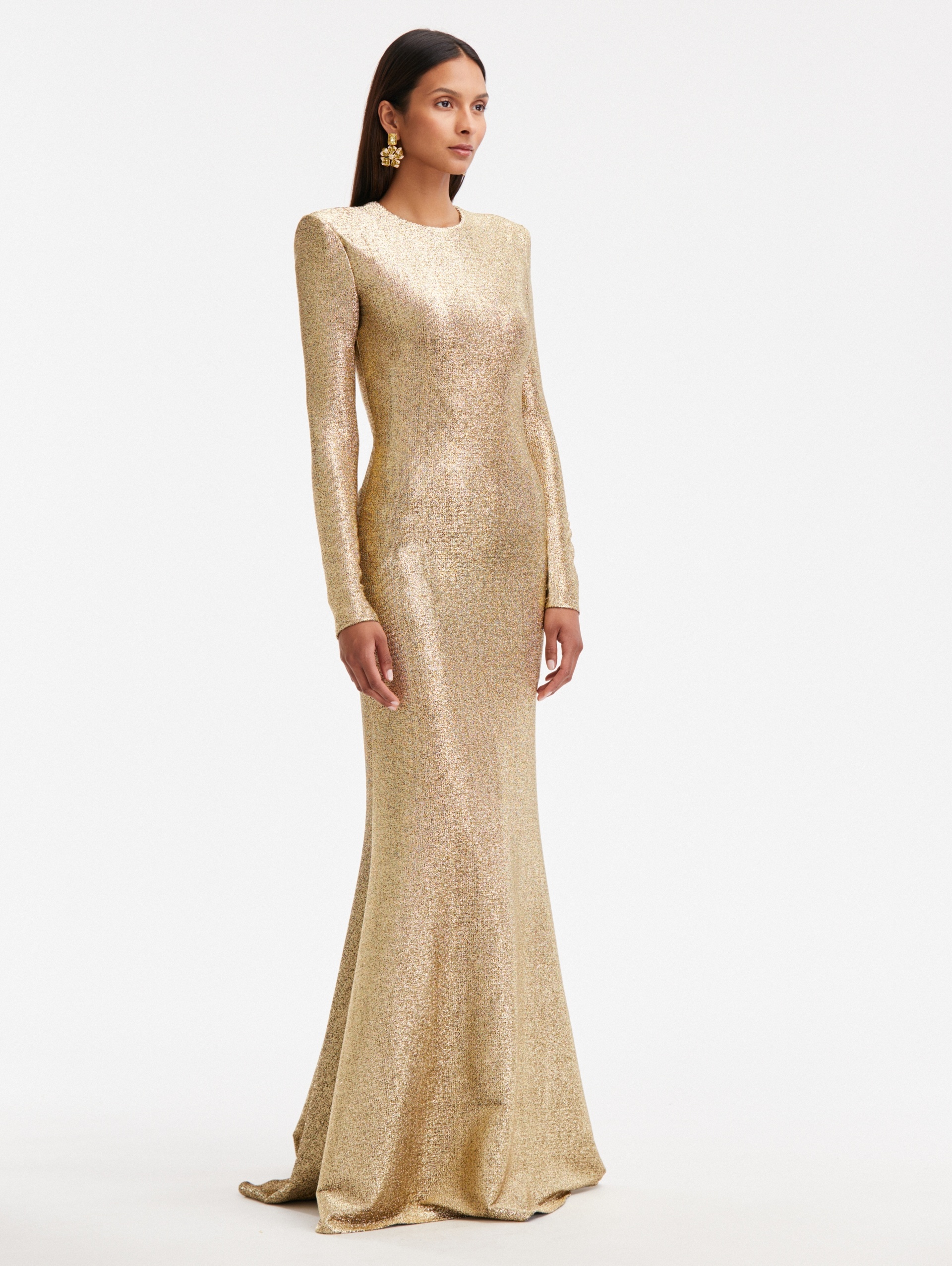LAMÉ COLUMN GOWN - 4