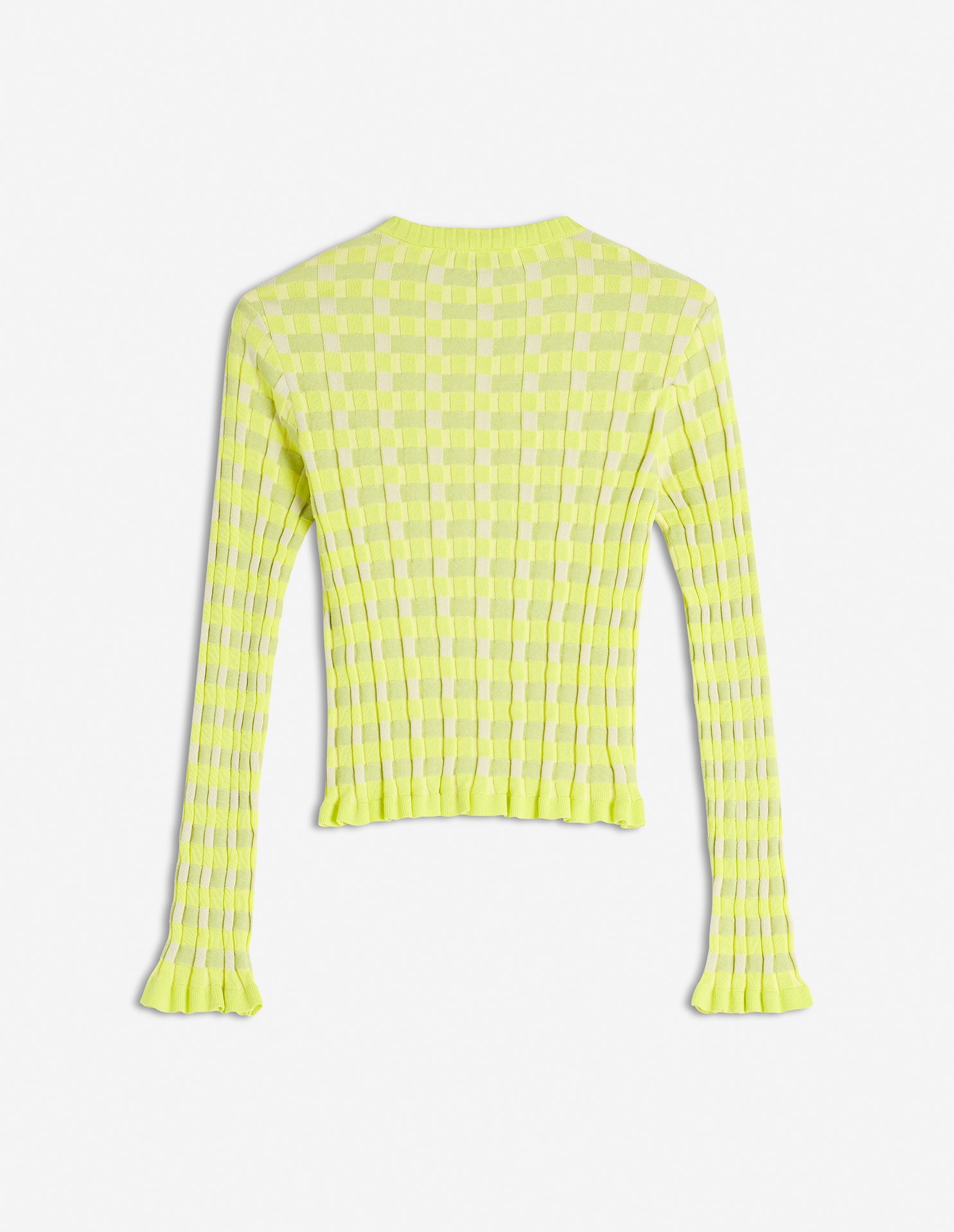 CHECKED RIBBED CARDIGAN - 6