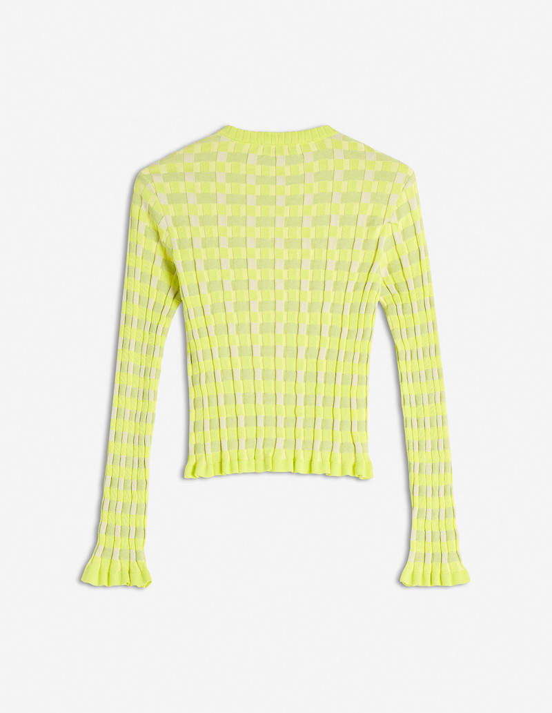 CHECKED RIBBED CARDIGAN 6