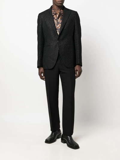 Etro chevron-print single-breasted blazer outlook