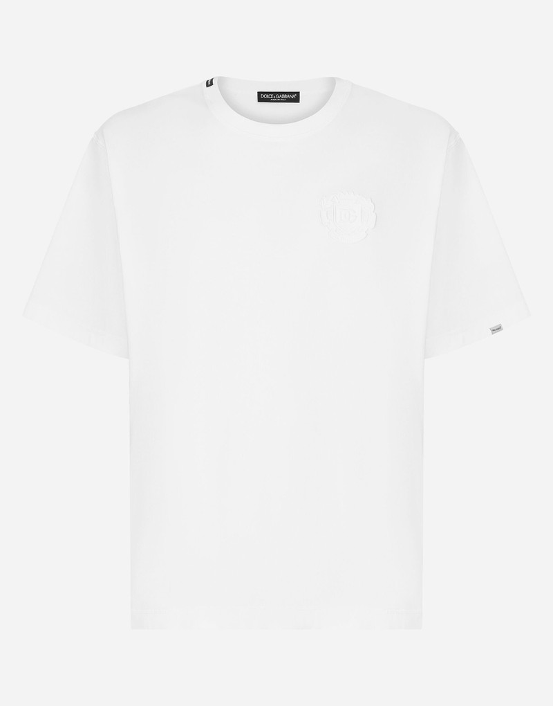 Cotton T-shirt with logo embroidery - 1