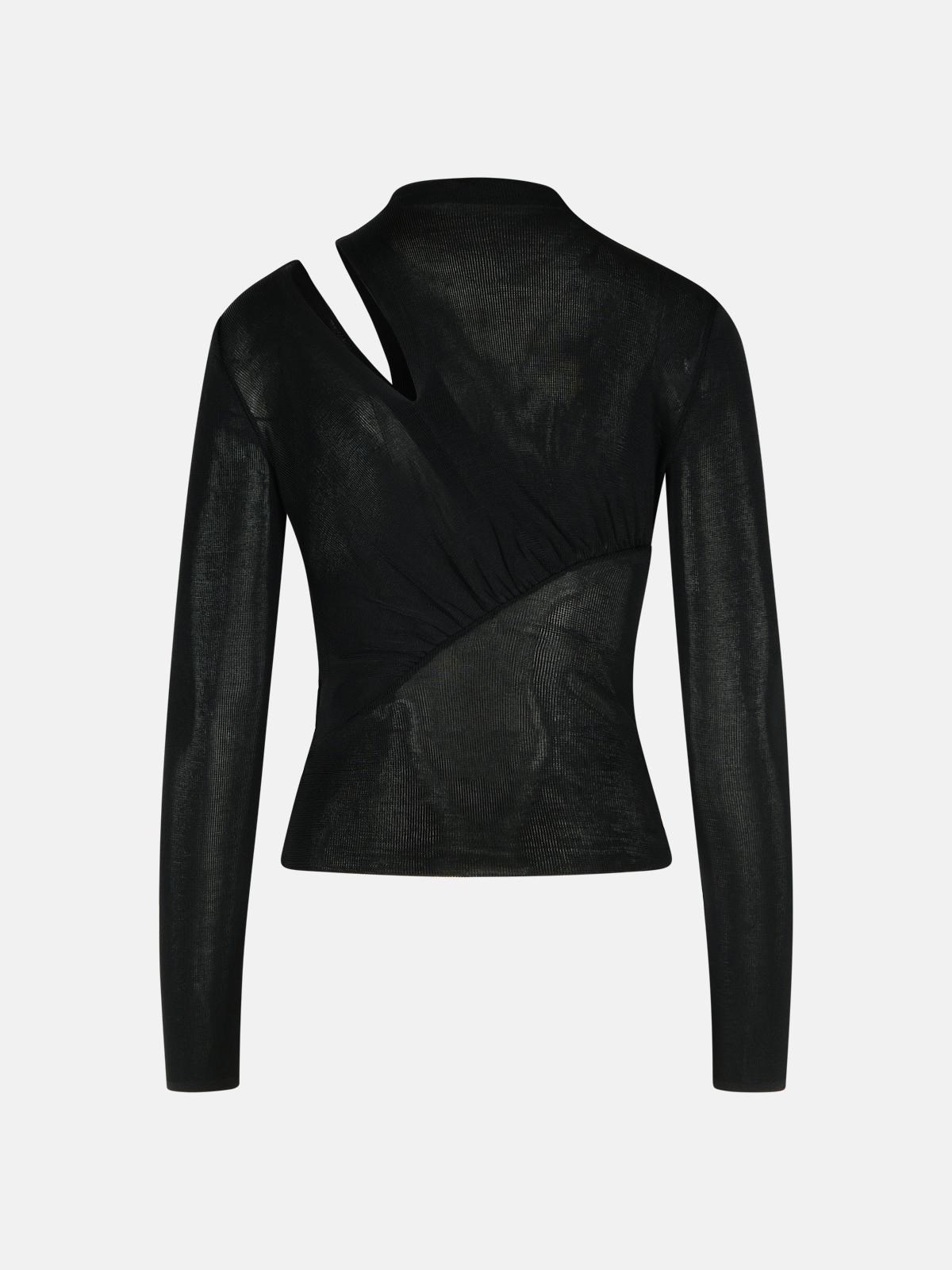 'CUT OUT' BLACK VISCOSE TOP - 3