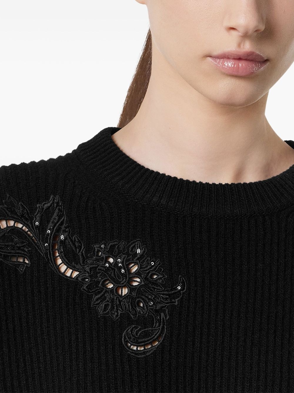embroidered-detail sweater - 5
