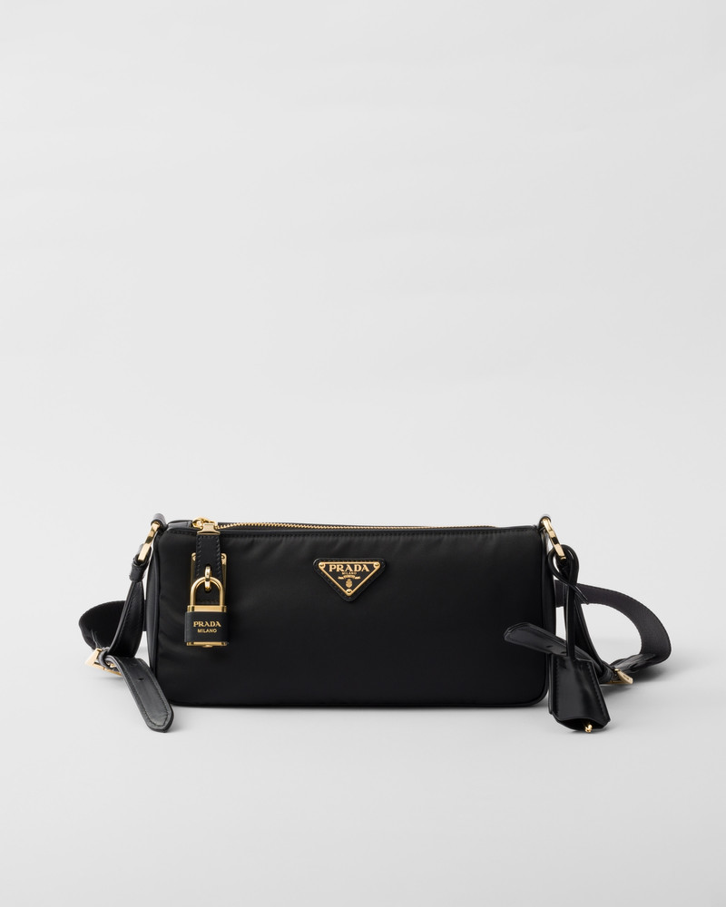 Small Re-Nylon and leather shoulder bag - 1
