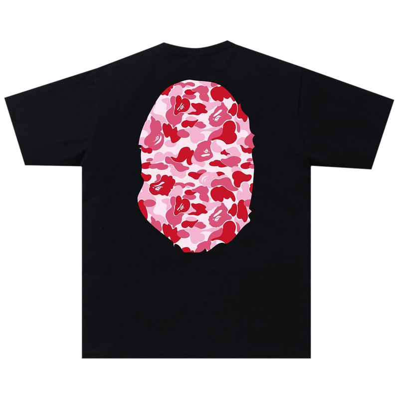 A BATHING APE® BAPE ABC Camo Big Ape Head Tee 'Black/Pink' outlook