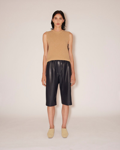 Nanushka WENDEL - Vegan leather bermuda shorts - Navy outlook