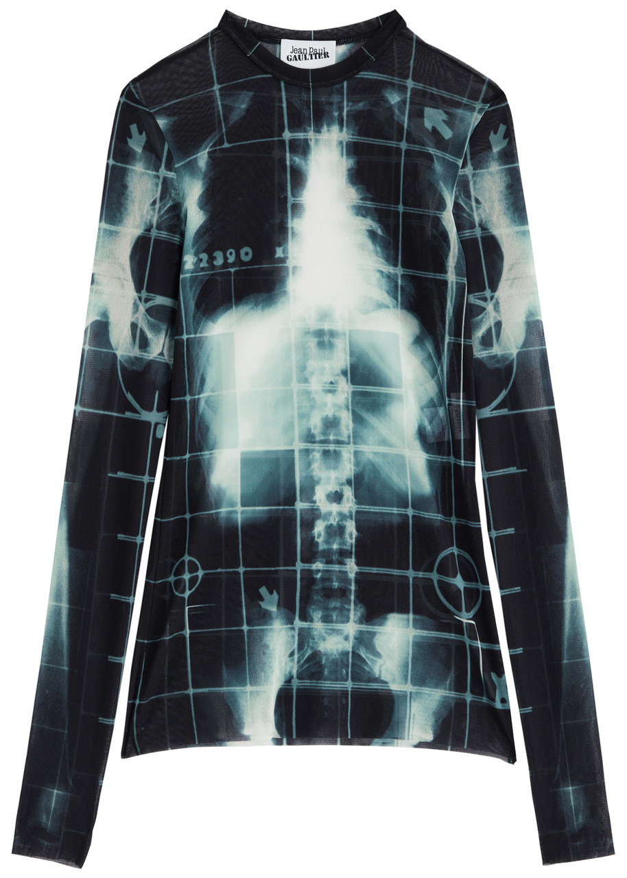 Jean Paul Gaultier Printed Stretch-tulle top - 1