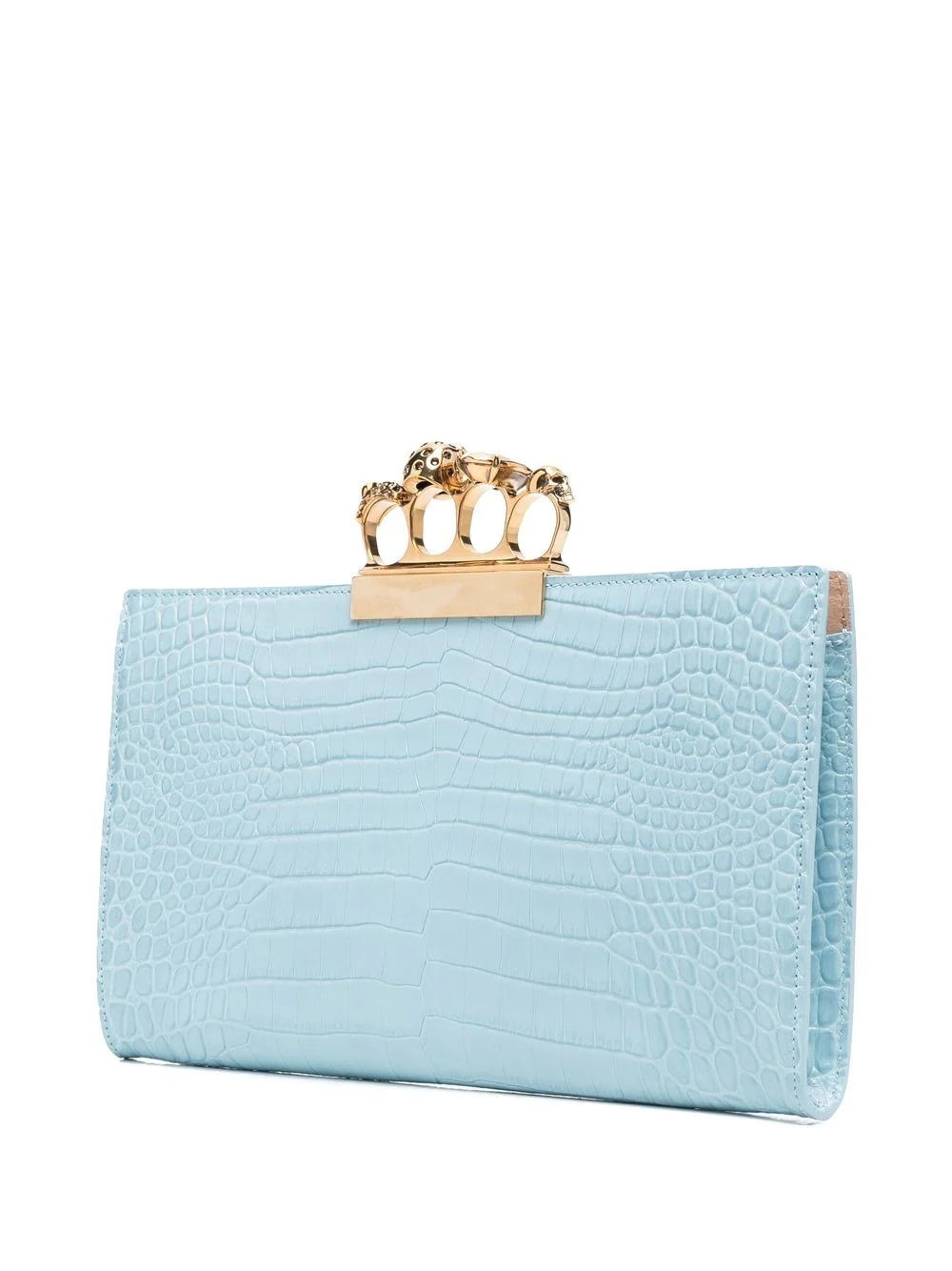 crocodile-effect clutch bag - 3