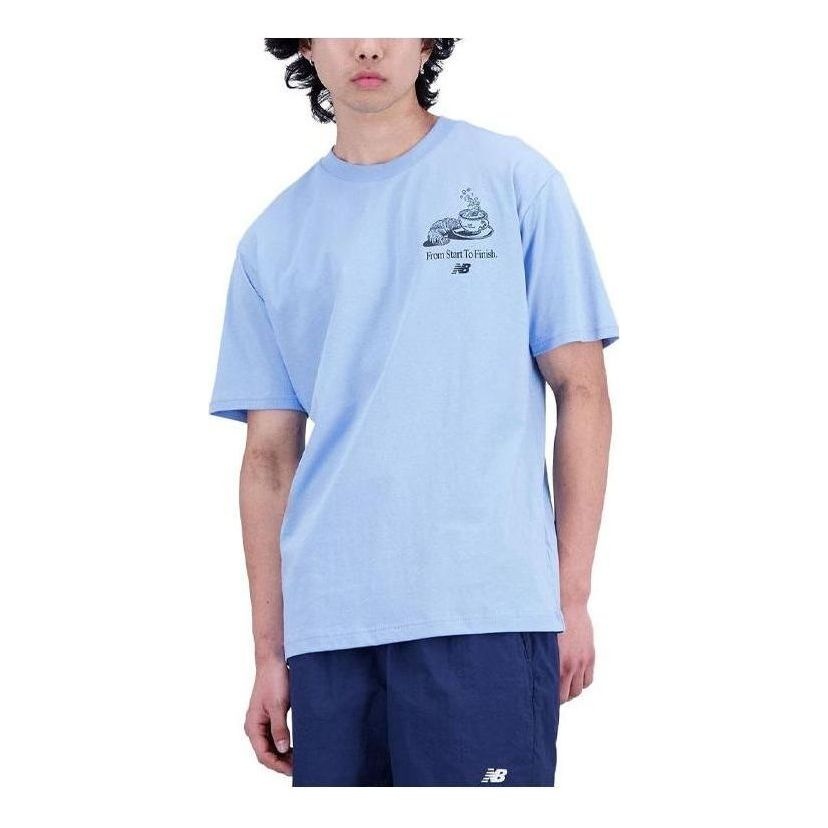 New Balance Essentials Cafe Java Cotton Jersey T-Shirt 'Blue Haze' MT31561-BLZ - 1