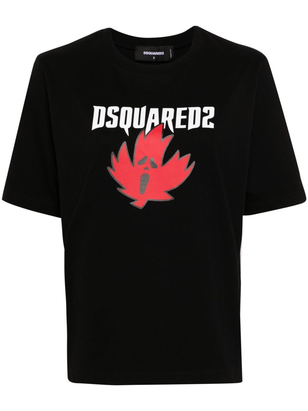 Horror maple leaf-print T-shirt - 1