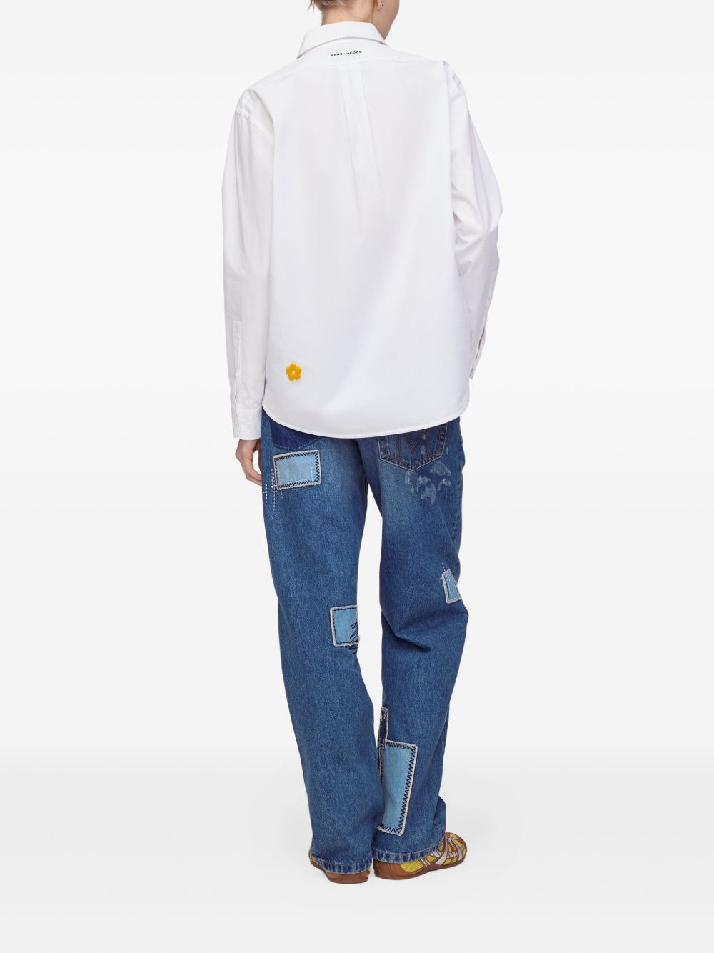 flower-patch cotton shirt - 4