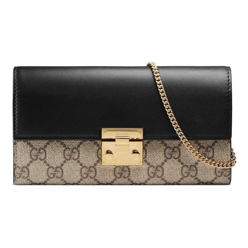 (WMNS) Gucci Padlock Metallic Logo Canvas Chain handbag / Black 453506-KLQIG-8575 - 1