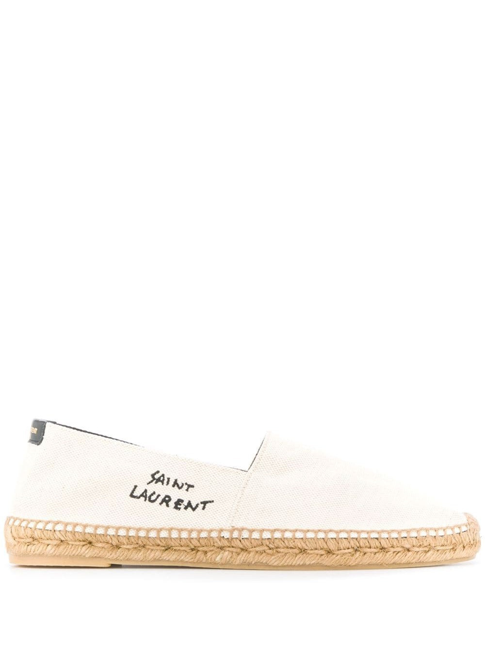 Saint Laurent Men White Espadrilles With Logo Saint Laurent In Cotton And Linen Man - 1