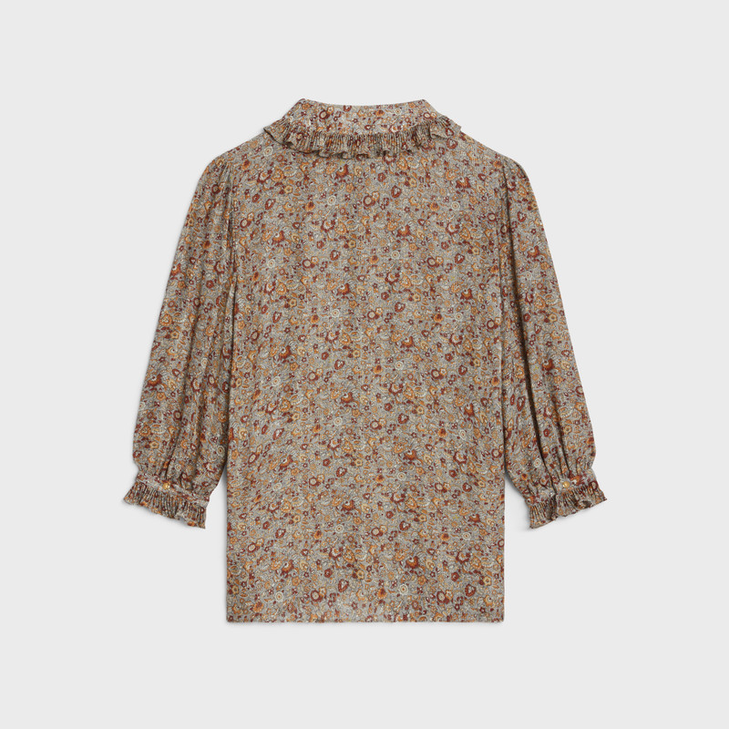 CELINE blouse with frilled claudine collar in lamé sablé outlook