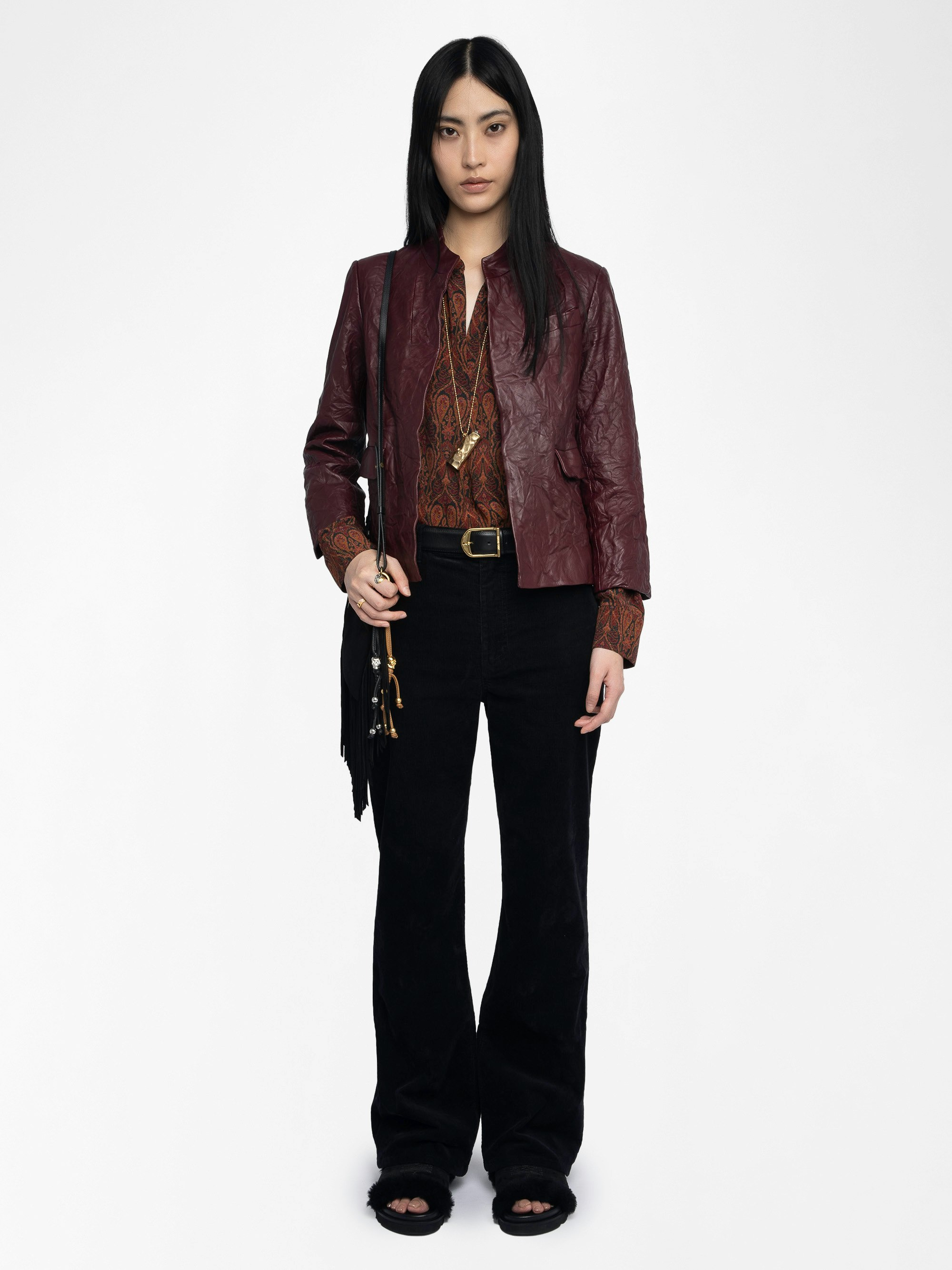 Veryn Crinkled Leather Blazer - 2