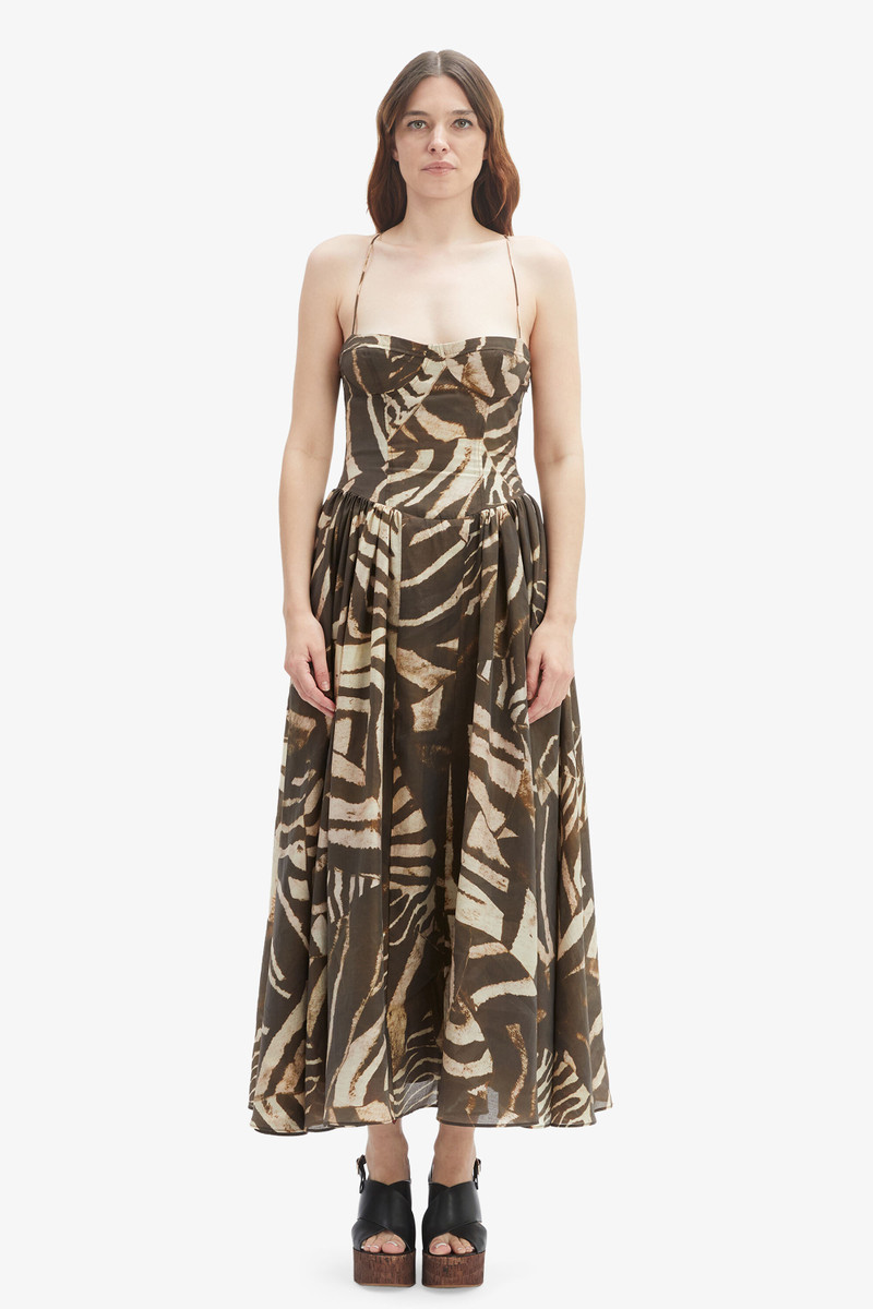BARDOT Estie Printed Maxi Dress In Brown outlook
