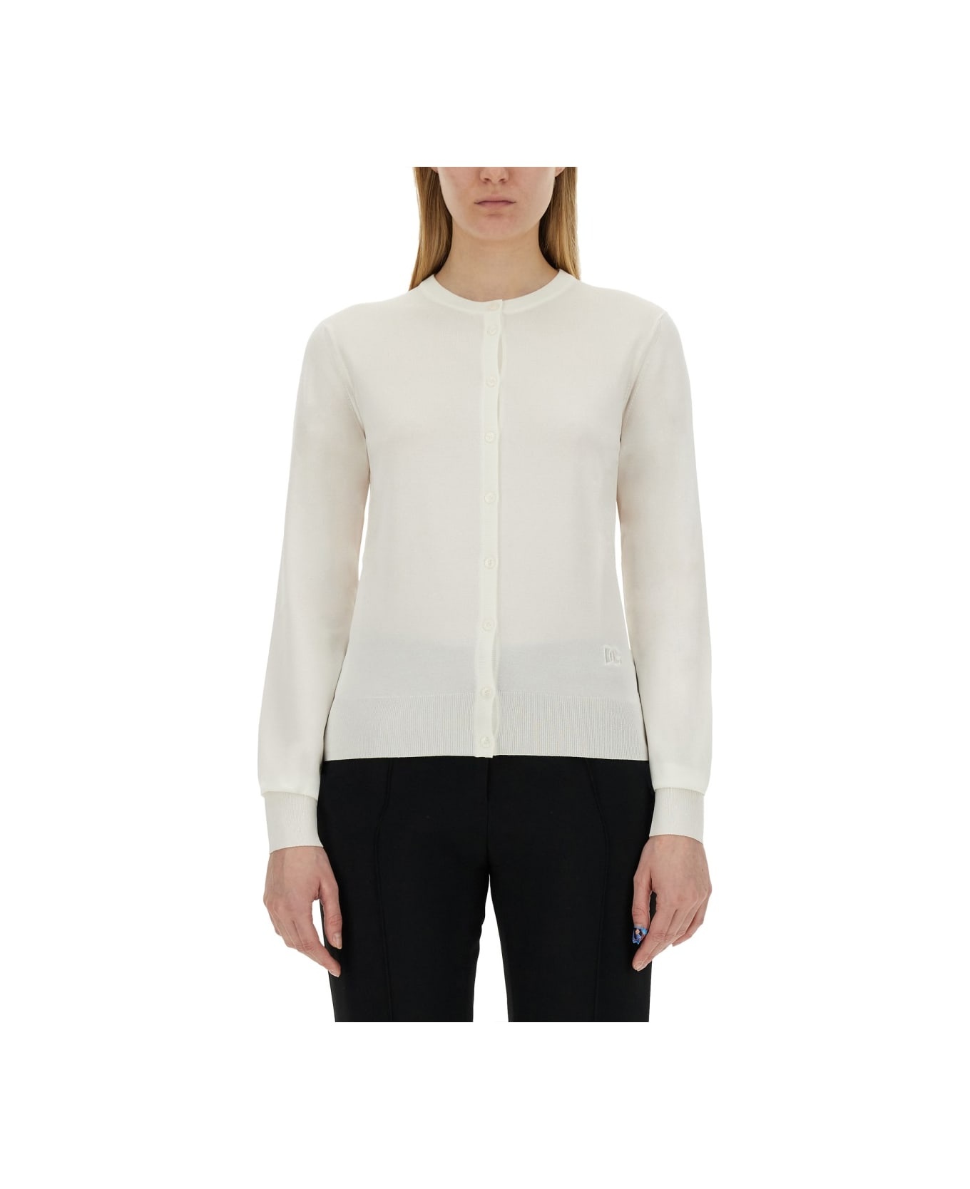 Cardigan With Lace Inlays - 1