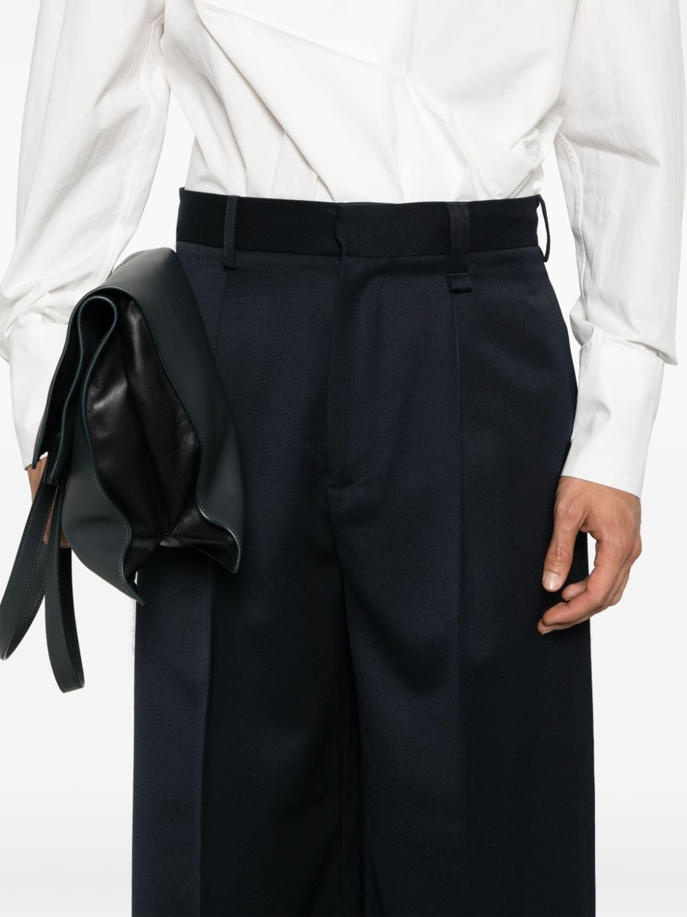 pleated wide-leg trousers - 5