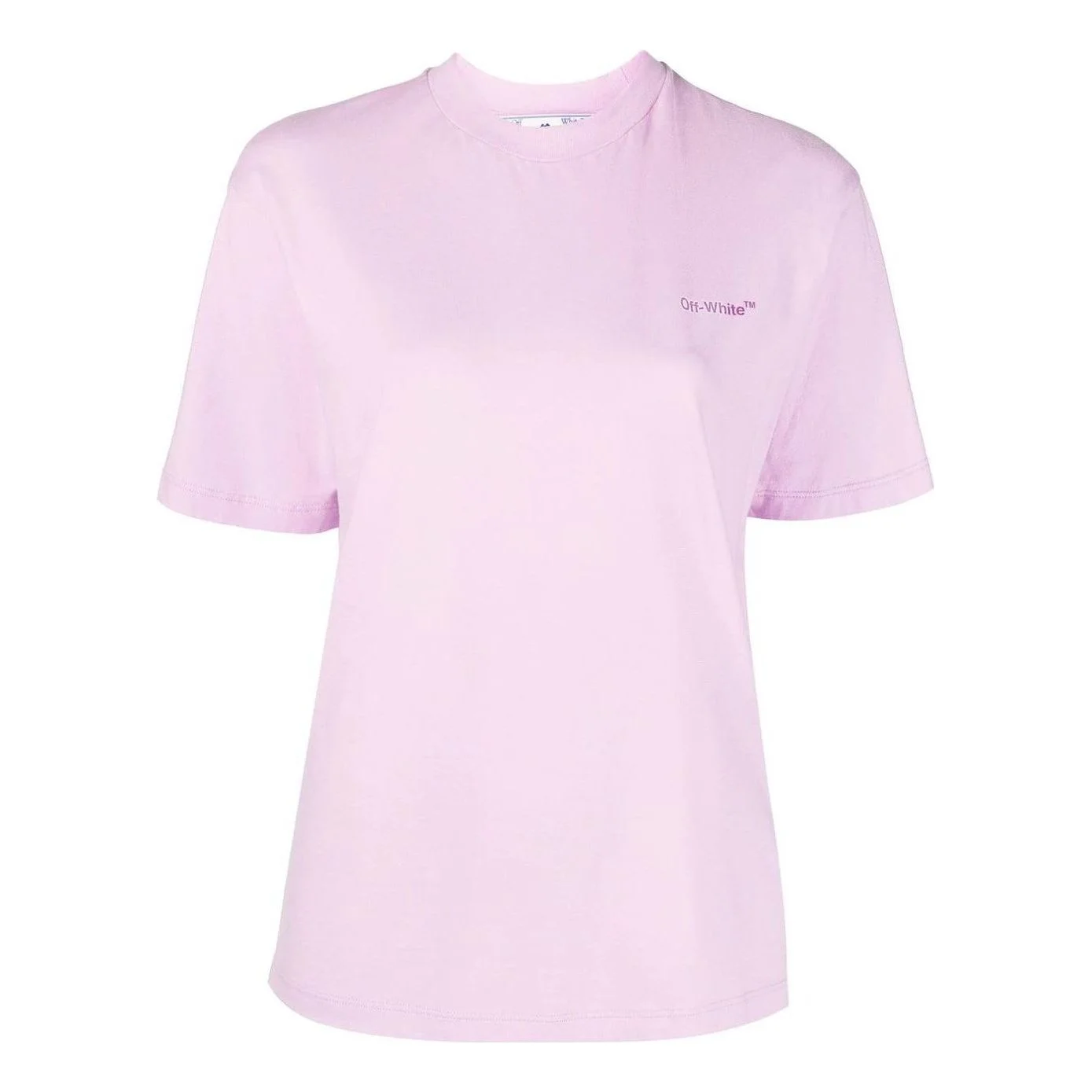 (WMNS) Off-White Diag-Print Short-Sleeved T-shirt 'Light Pink' OWAA049F22JER0013632 - 1