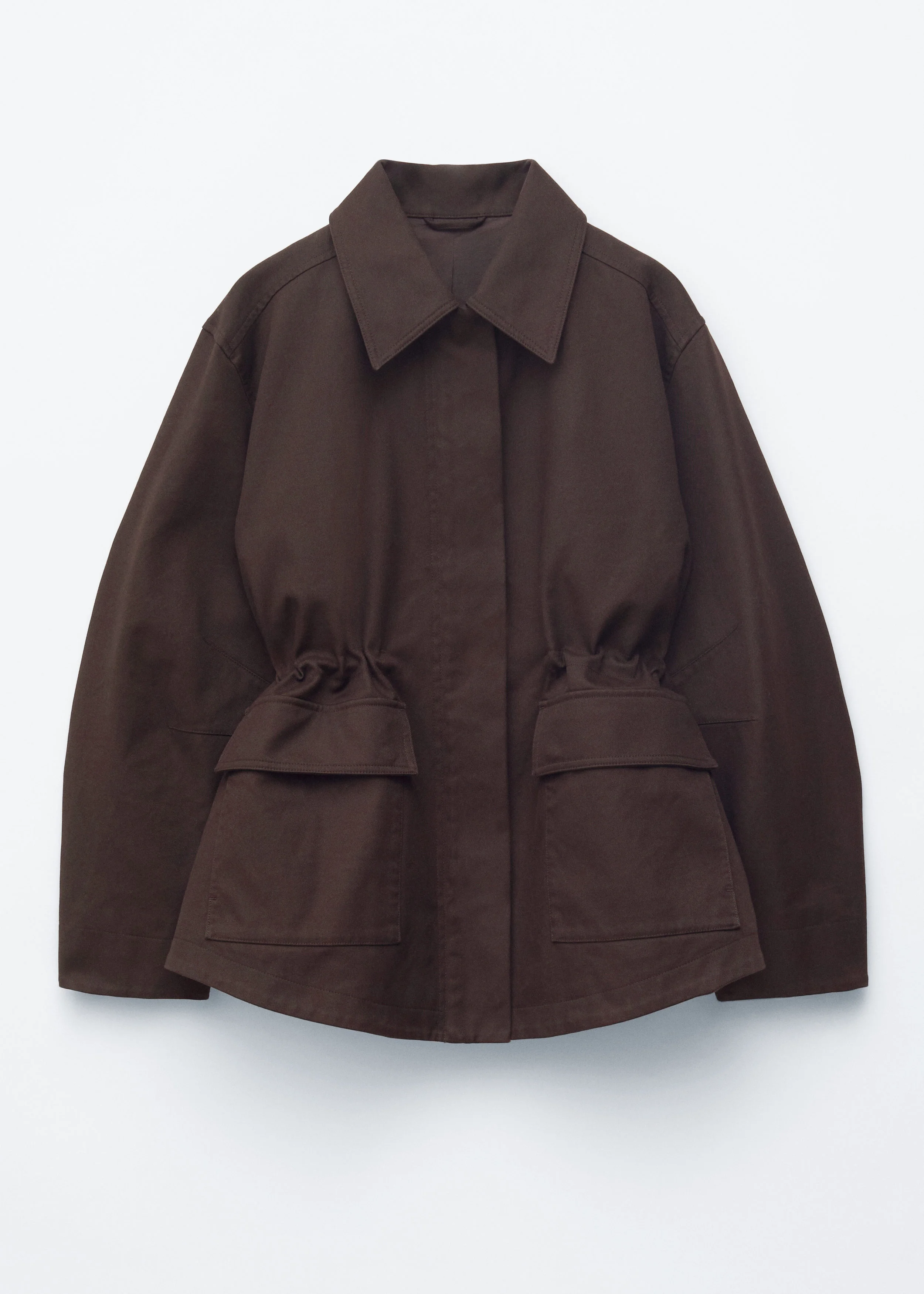 Oversized Drawstring Utility Jacket - 1