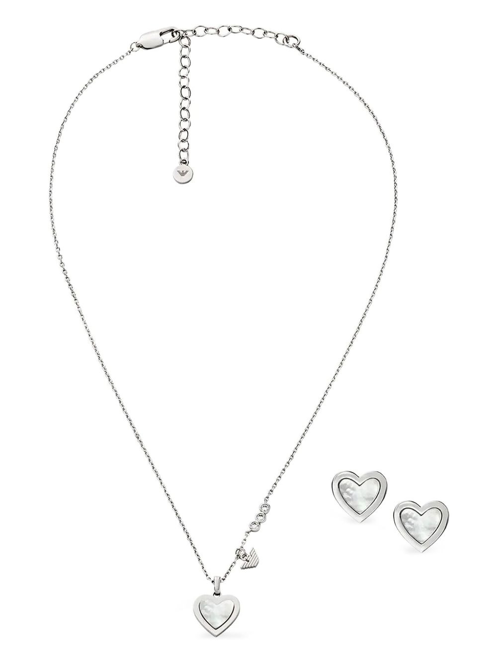 heart-shaped pendant necklace set - 1