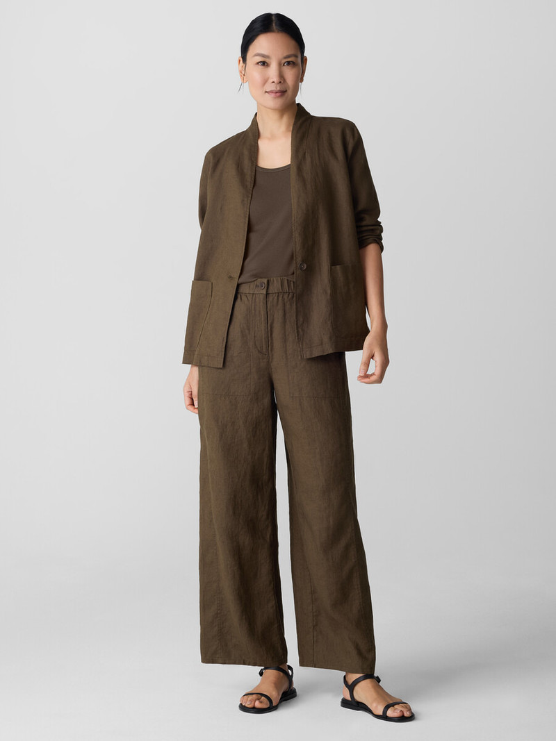 EILEEN FISHER Organic Linen Wide-Leg Trouser Pant outlook