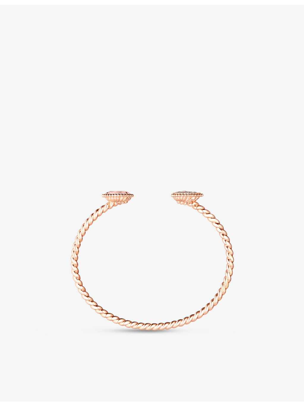 Serpent Boheme 18ct rose-gold, 0.33ct brilliant-cut diamond and 1.36ct pink quartz bracelet - 3