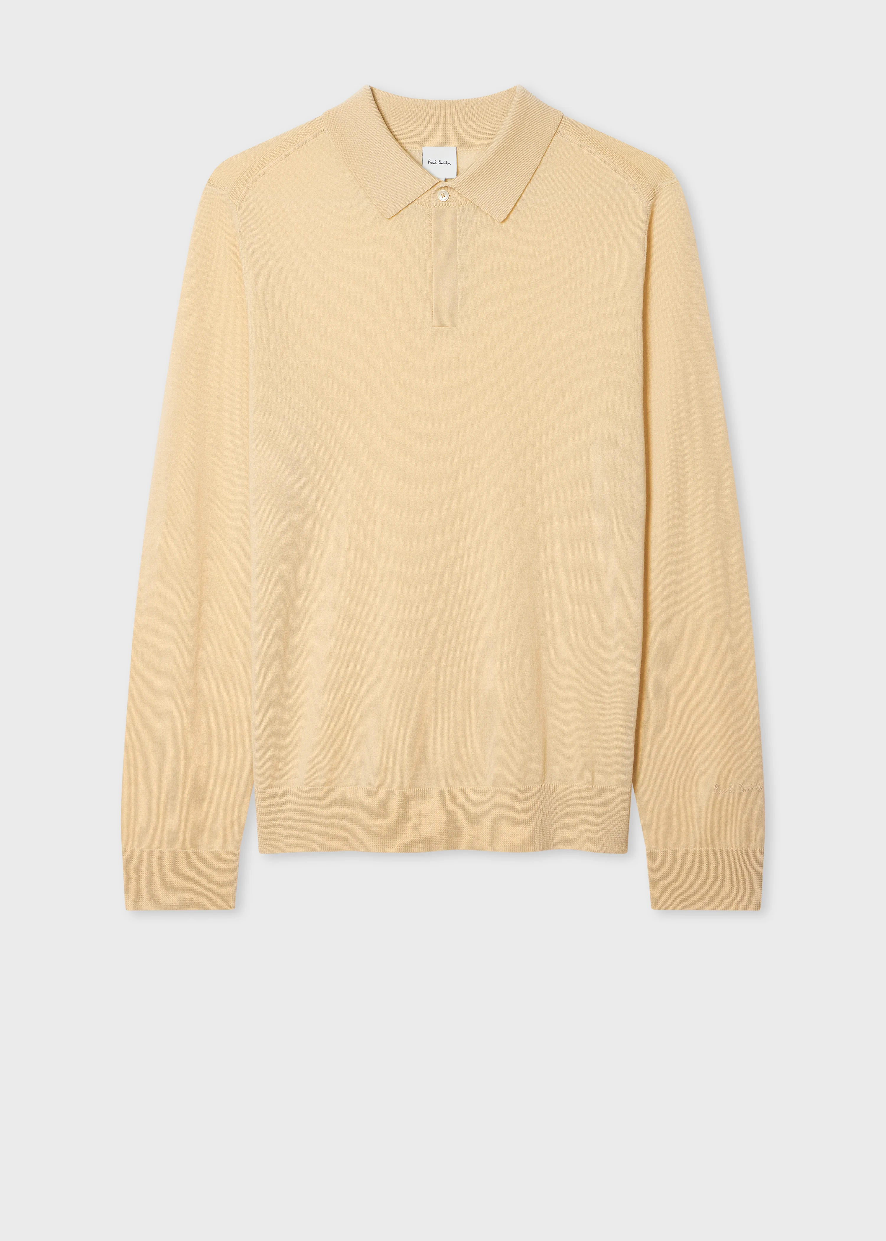 Beige Washable Merino Wool Polo Shirt - 1