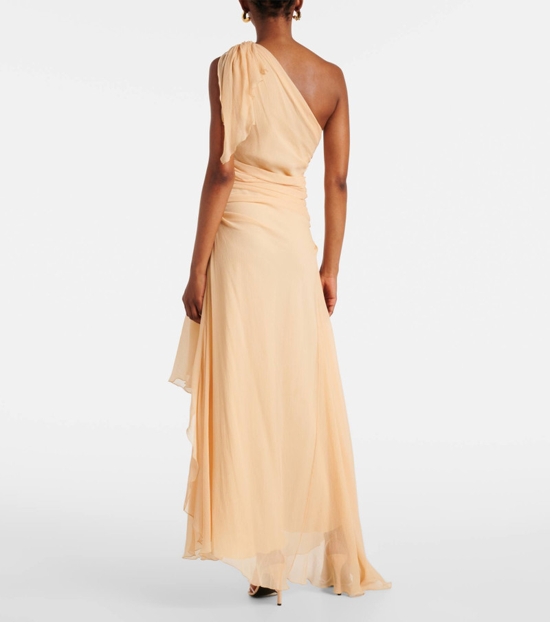Draped one-shoulder silk maxi dress 3