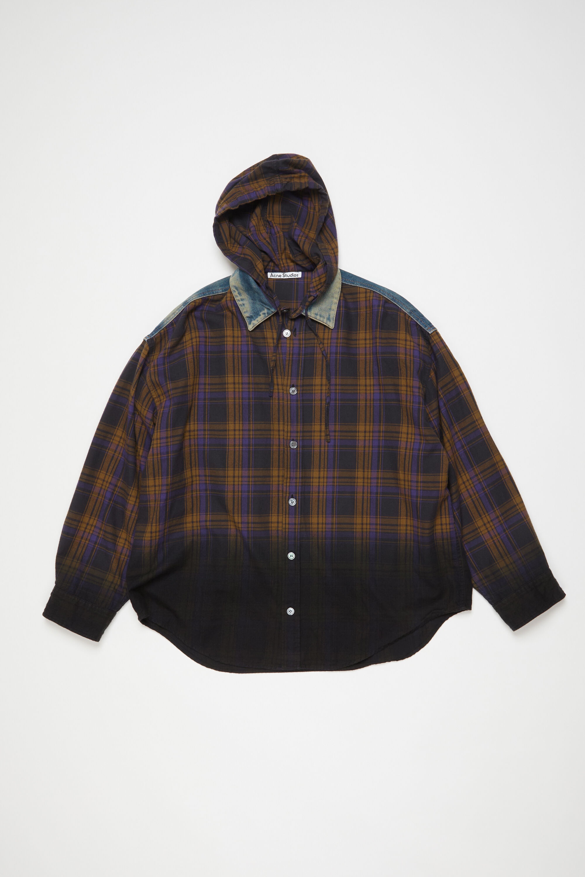 Hooded button-up shirt - Purple/brown - 5