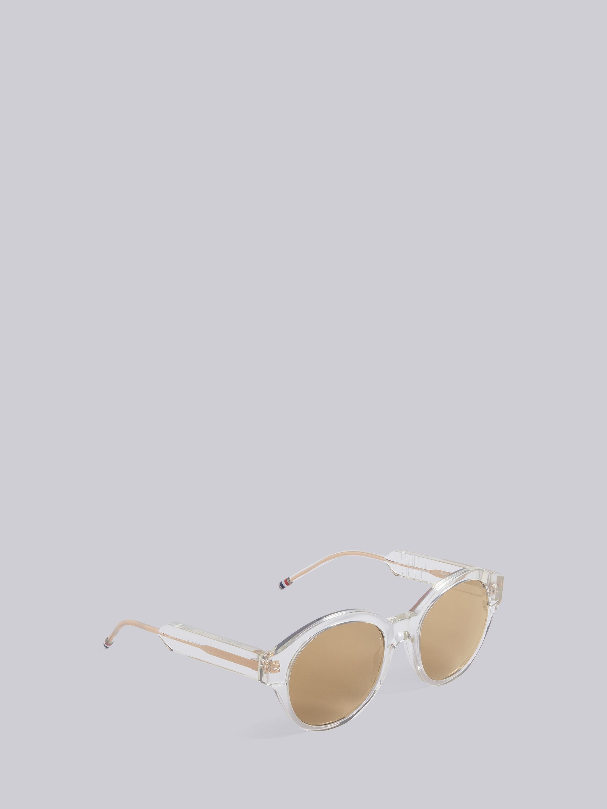 TB717 - Crystal And Gold Flash Brown Round Sunglasses - 4